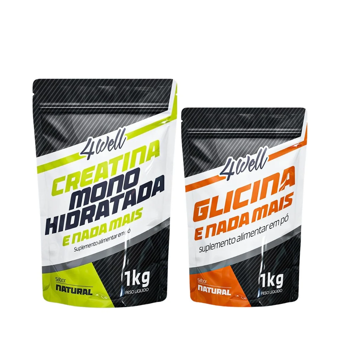Kit Glicina 1kg + Creatina 1kg | 4well