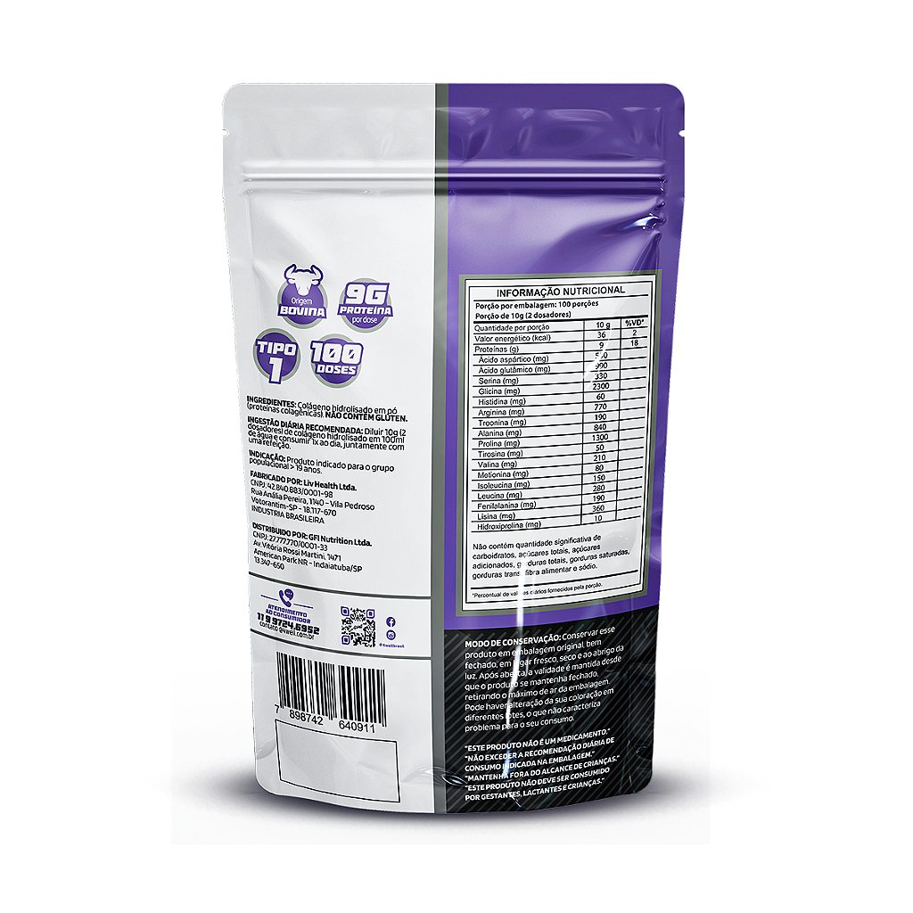 Colágeno Hidrolisado em Pó de 500g a 1Kg | 4well