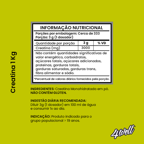 Creatina Monohidratada 300g a 1Kg | 4well