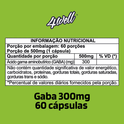 Gaba 300mg 60 Cápsulas | 4well