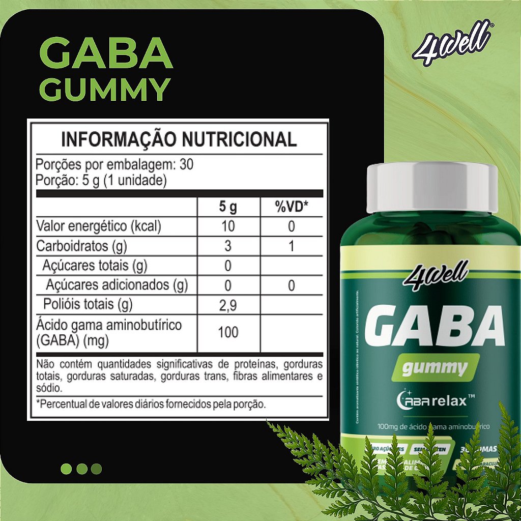 GABA Gummy 30 Gomas Sabor Maracujá | 4well