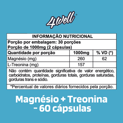 Kit Sono Profundo Magnésio Treonato + GABA + Glicina 500g | 4well