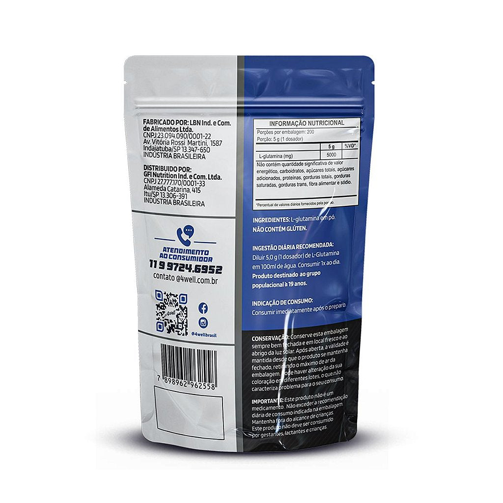 L-Glutamina 600g a 1Kg | 4well