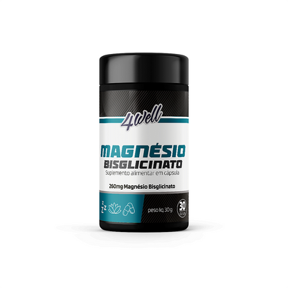 Magnésio Bisglicinato 260mg 60 Cápsulas 30 Doses | 4well