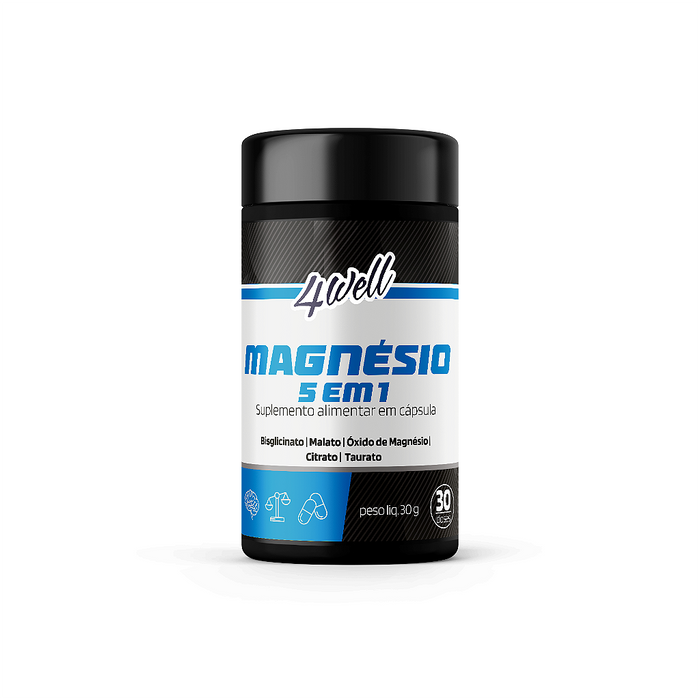Magnésios 5 em 1 260mg 60 Cápsulas 30 Doses | 4well