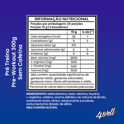 Pré Treino Pré-Workout 300g | 4well