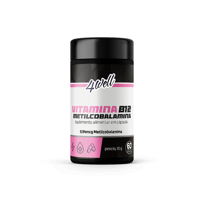 Vitamina B12 Metilcobalamina 9,94mcg 60 Cápsulas | 4well