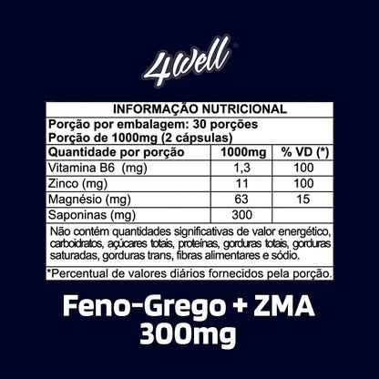 ZMA Booster/Testo 300g 60 Cápsulas | 4well